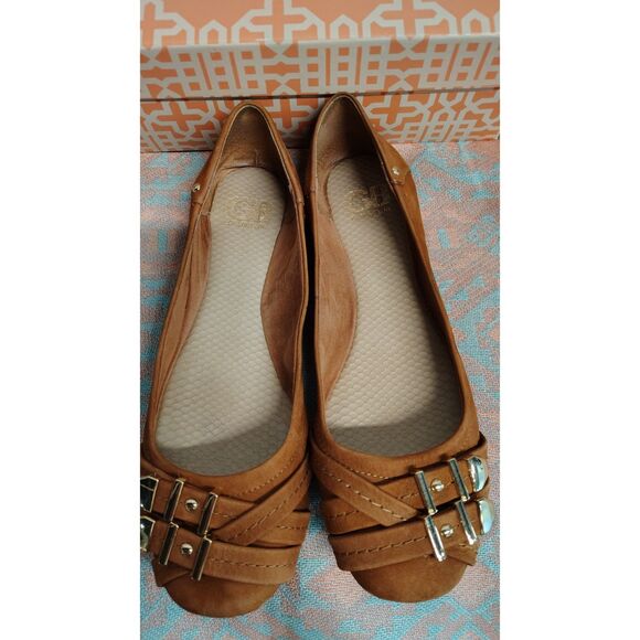 Gianni Bini Women's Brown Size 9 Buckle Slip On Flats - Picture 5 of 9